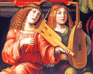 Medieval Musicians Women Paint by numbers