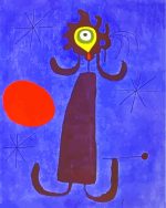 Woman In Front Of Sun Miro Art paint by numbers