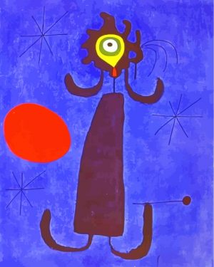 Woman In Front Of Sun Miro Art paint by numbers