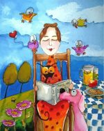 Woman Reading A Book paint by numbers