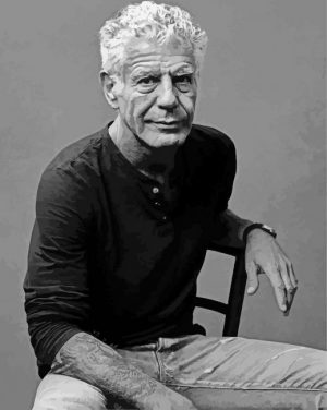 Black And White Anthony Bourdain paint by numbers