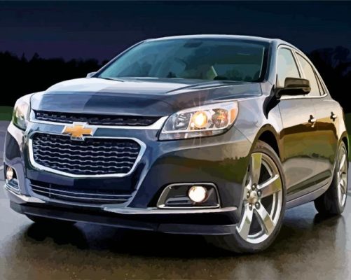 Black Chevy Malibu paint by numbers
