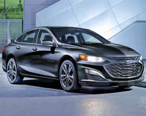 Black Chevy Malibu car paint by numbers
