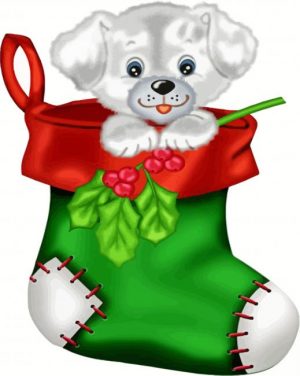 Christmas Puppy paint by numbers