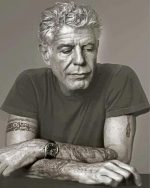 Monochrome Anthony Bourdain paint by numbers