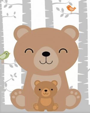 Adorable Bear panels paint by numbers