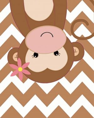 Aesthetic Cute Monkey panels paint by numbers