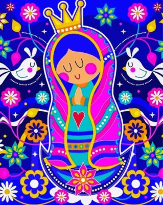 Aesthetic Virgencita Plis panels paint by numbers