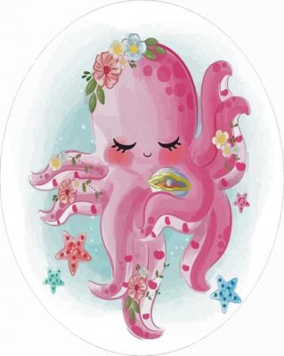 Baby Cute Octopus panels paint by numbers