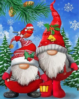 Christmas Gnomes paint by numbers