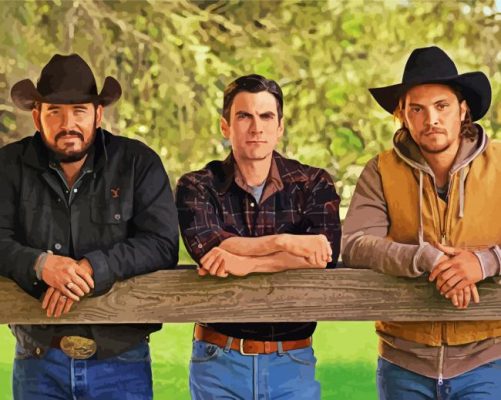 Cowboys From Yellowstone panels paint by numbers