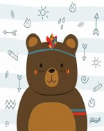 Cute Brown Bear panels paint by numbers