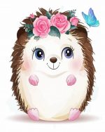 cute hedgehog animal paint by numbers