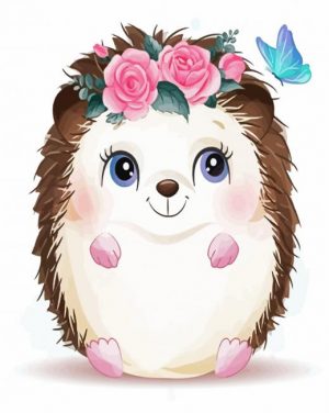 cute hedgehog animal paint by numbers