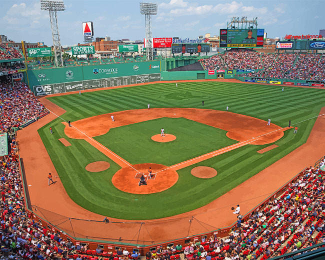 Baseball Fenway Park panels paint by numbers