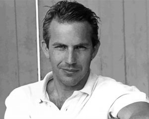 Monochrome Kevin Costner paint by numbers