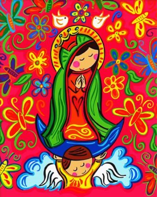 Aesthetic Virgencita Plis Art paint by numbers