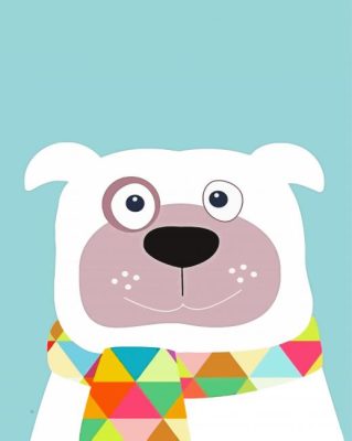 White Dog panels paint by numbers