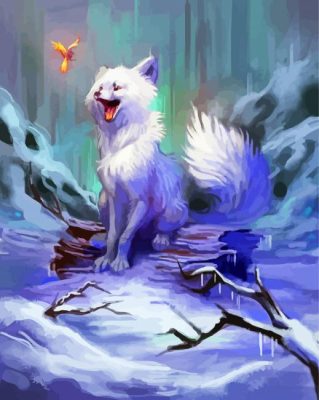 Arctic Fox Art paint by numbers