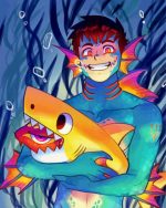 Baby Shark And Merman paint by numbers