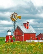 Barn With Windmill paint by numbers