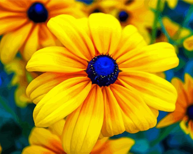 Black Eyed Susan Flowering Plant Paint by numbers