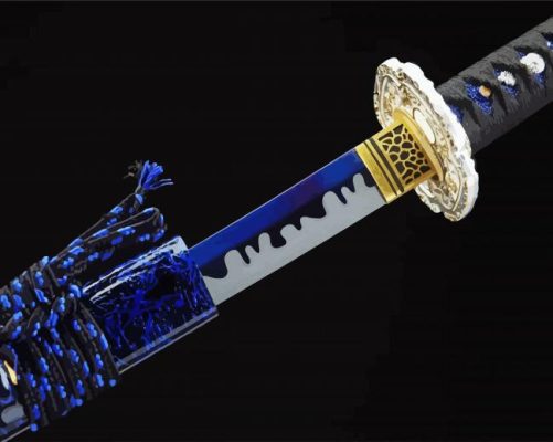 Blue Katana paint by numbers