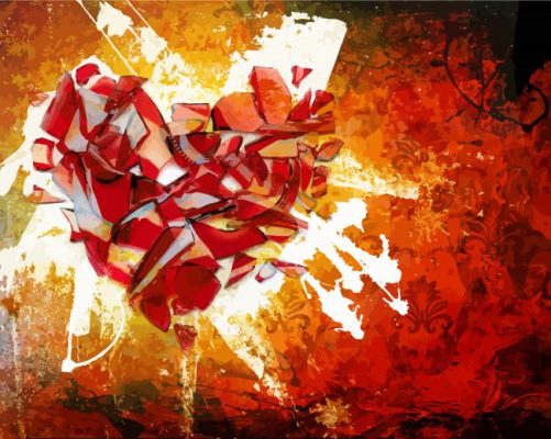 Broken heart glass paint by numbers