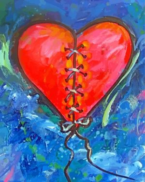 Broken heart paint by number