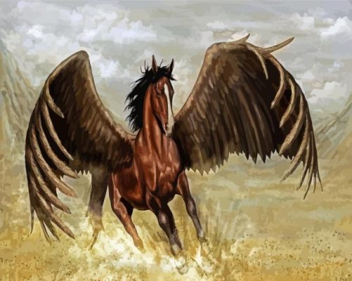 Brown Pegasus paint by numbers