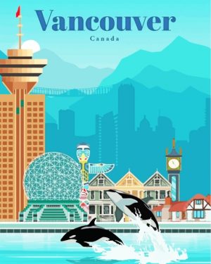 Canada Vancouver Poster paint by numbers