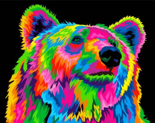 Colorful Bear paint by numbers