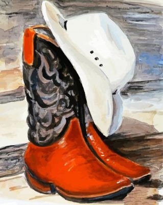 Cowboy Hat And Boots Paint by numbers