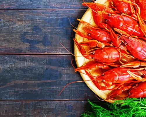Crawfish dish paint by number