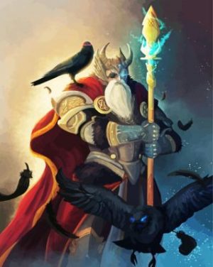 Fantasy Odin Art Paint by numbers
