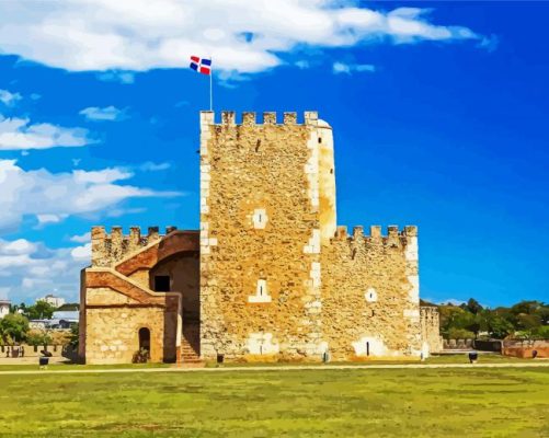 Forteresse Ozama Dominican Republic paint by numbers 