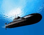 Huge Black Submarine paint by number