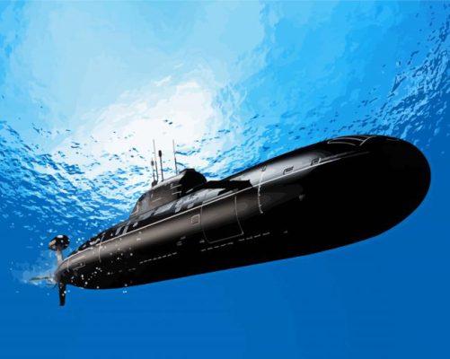 Huge Black Submarine paint by number