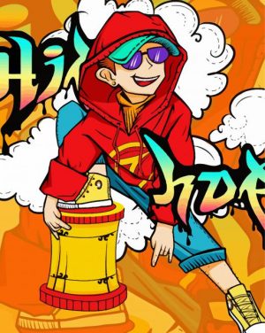 Illustration Hip Hop Dancer paint by numbers