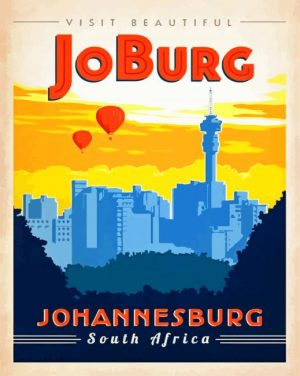 Johannesburg city poster paint by numbers