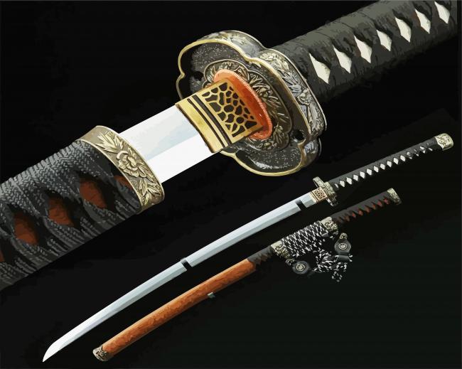 Japanese Katana paint by numbers