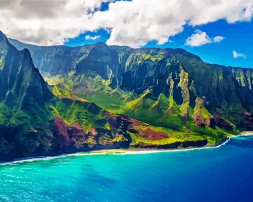 Kauai Hawaii Island paint by numbers