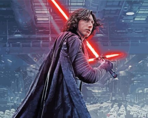 Kylo Ren With Saber paint by numbers