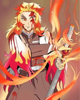 Kyojuro Rengoku Kimetsu No Yaiba paint by number