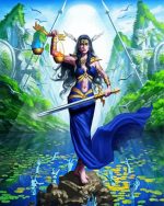 Lady justice in blue paint by number