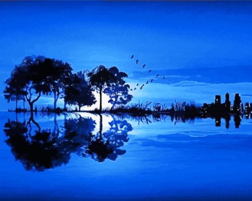 Landscape guitar at night paint by number