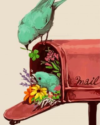 Mailbox And Birds paint by numbers