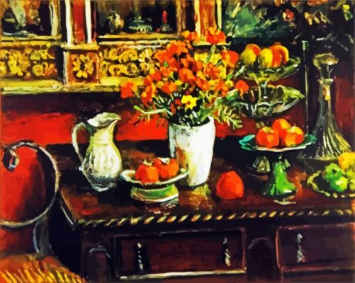Marigolds And Fruits Margaret Olley paint by numbers