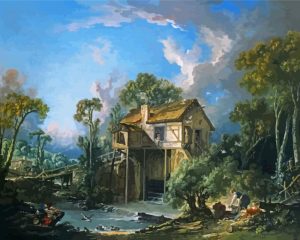 Mill At Charenton By Boucher paint by number