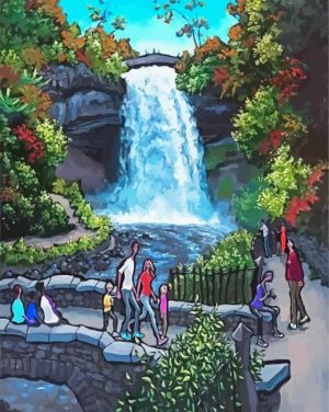 Minnehaha falls art paint by numbers